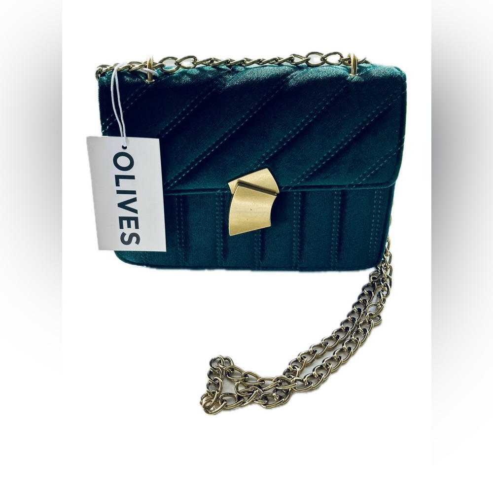 Brand New OLIVES Emerald and Gold Purse
